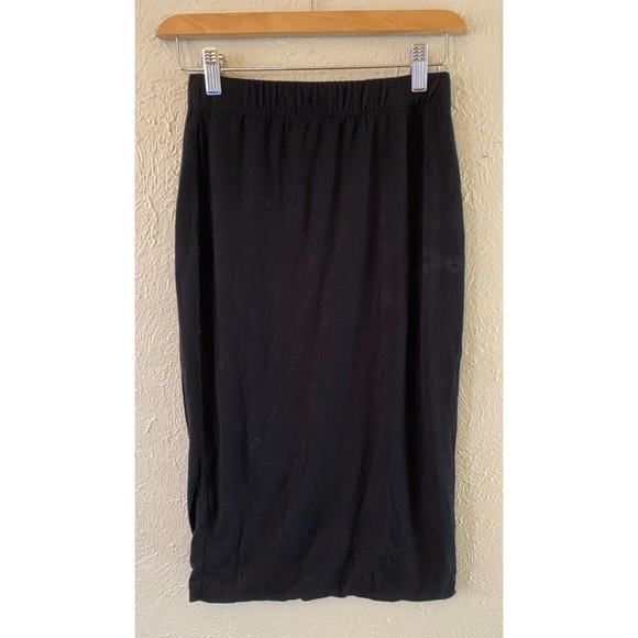 Mono B Stretch Cotton Pencil Black Skirt - Picture 3 of 5